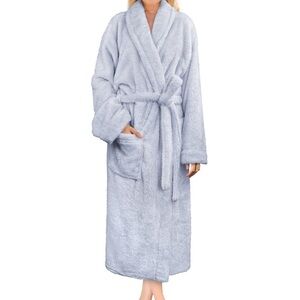 PAVILIA Luxe Fleece Robe in Light Blue